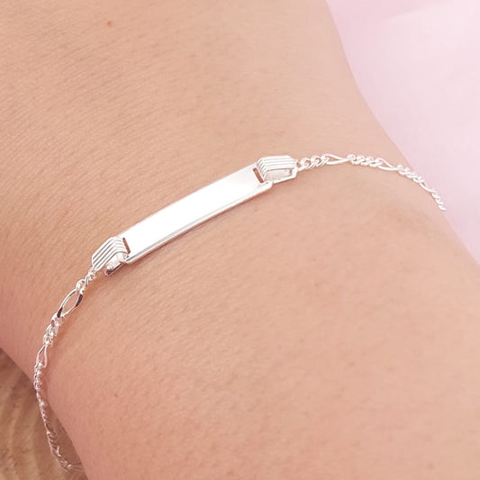 Pulsera Placa Niños 15cm Plata 925 27197