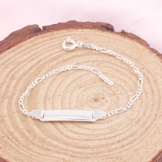 Pulsera Placa Niños 15cm Plata 925 27197