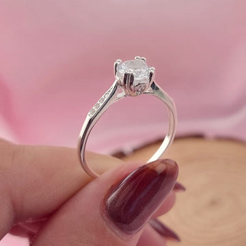 Anillo Compromiso Plata 925 CZ 6mm 27773