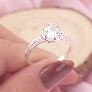 Anillo Compromiso Plata 925 CZ 6mm 27772