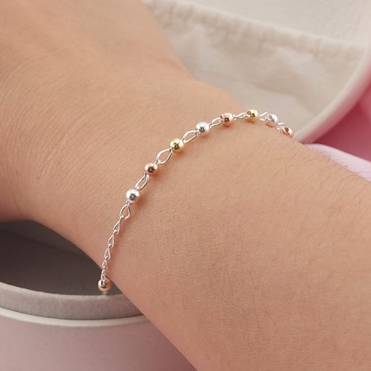 Pulsera Denario 18cm Bola 2mm Plata 925 27786