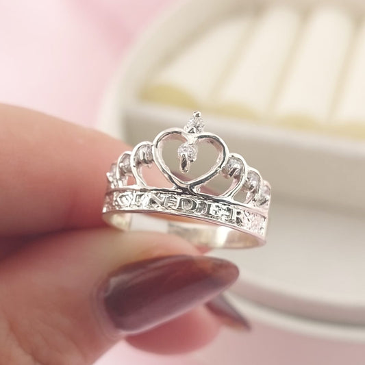 Anillo Corona Graduación Kinder Plata 925 27788