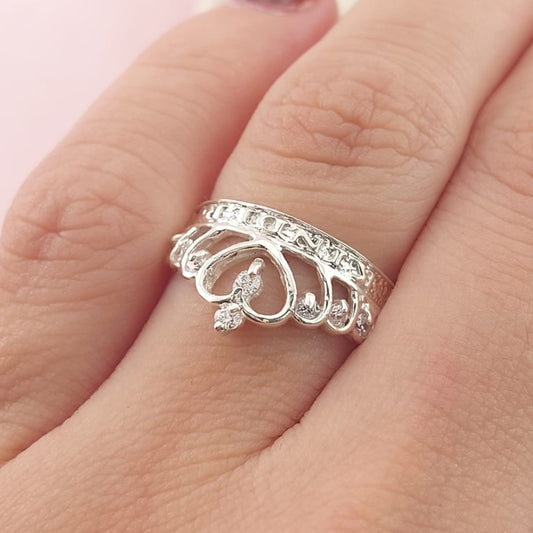 Anillo Corona Graduación Kinder Plata 925 27788
