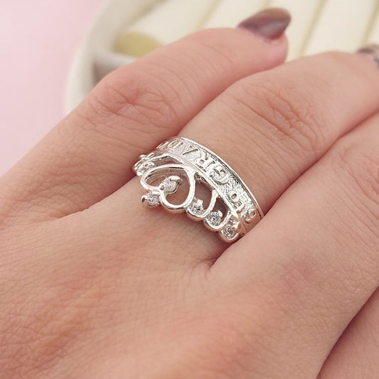 Anillo Corona Graduación Sexto Plata 925 26114