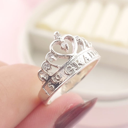 Anillo Corona Graduación Sexto Plata 925 26114