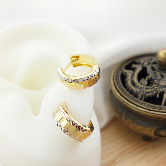 Aretes Huggies 13mm Oro 10k Italia 26717