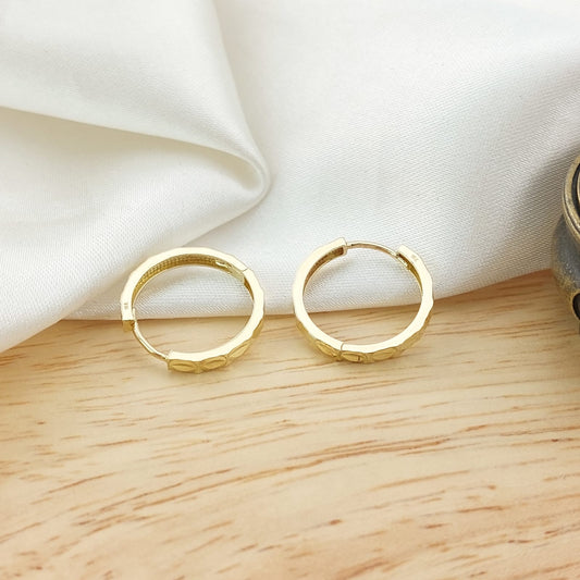 Aretes Huggies 16mm Oro 10k Italia 26715