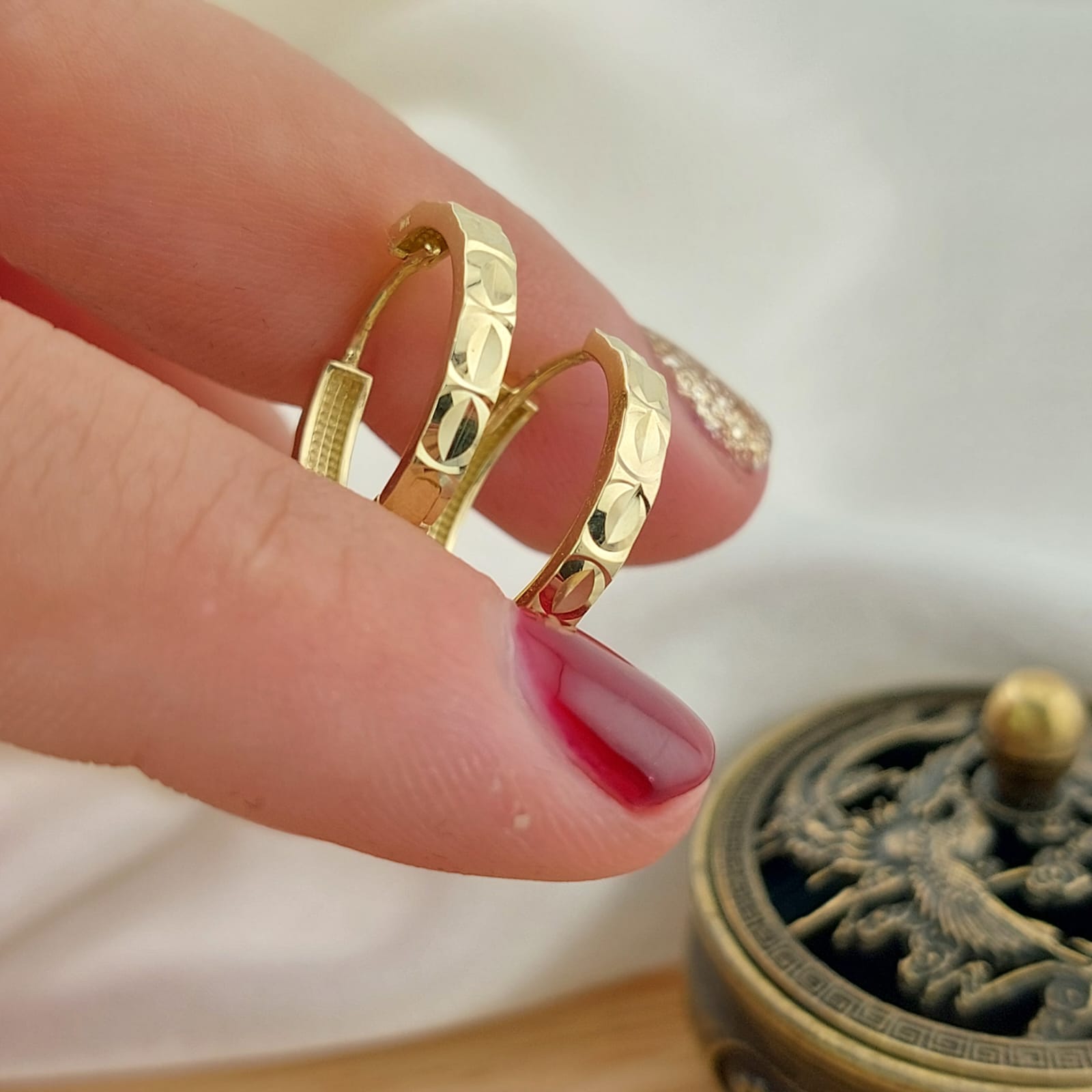 Aretes Huggies 16mm Oro 10k Italia 26715