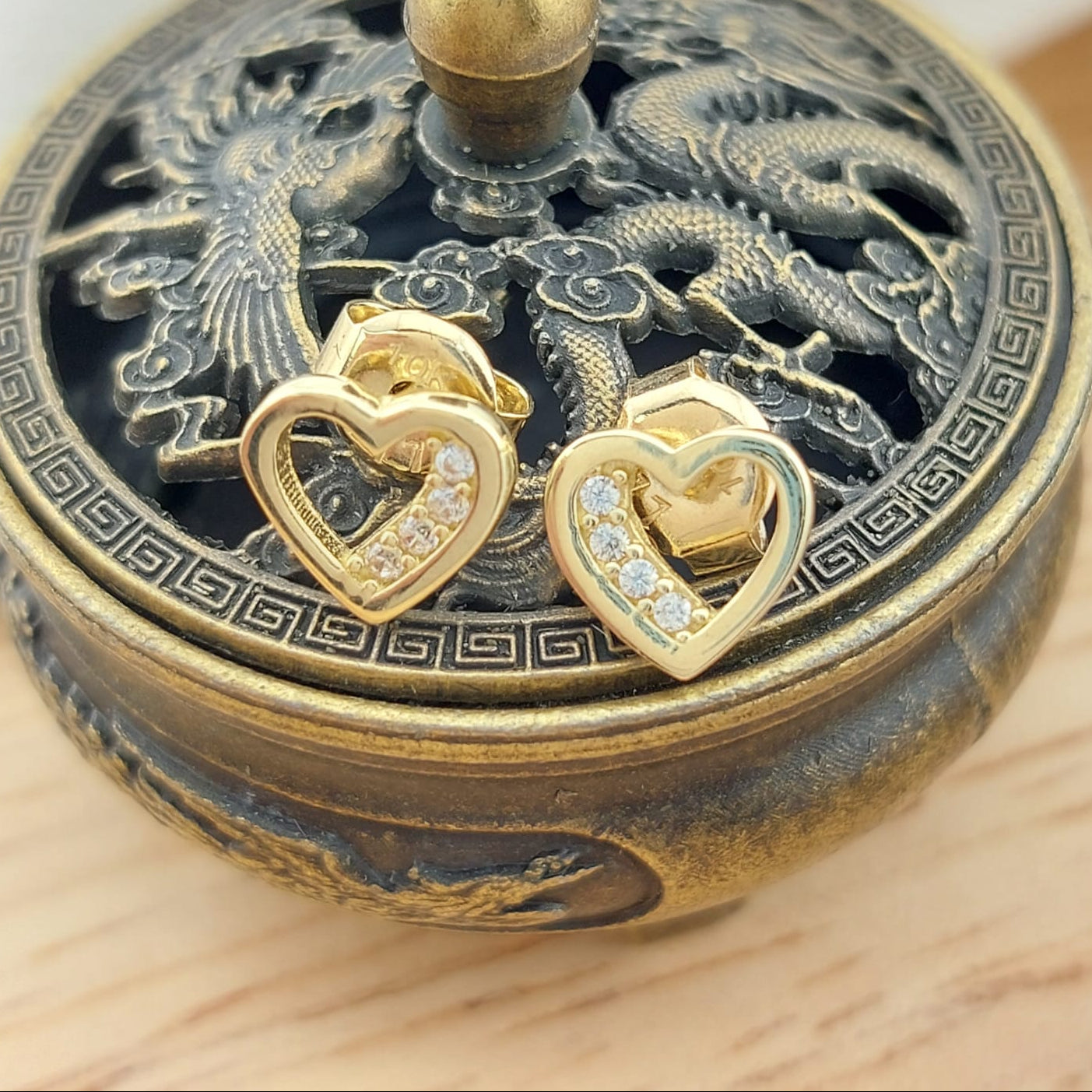 Aretes Corazón 8mm Oro 10k Italia 26722