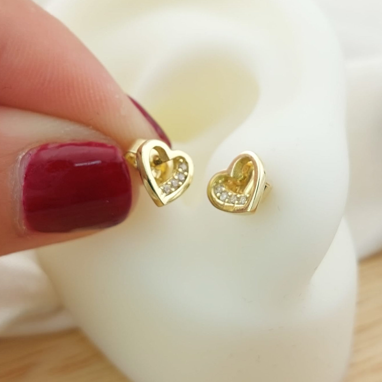 Aretes Corazón 8mm Oro 10k Italia 26722