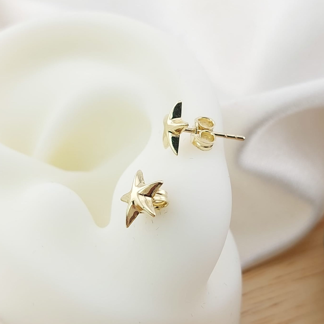 Aretes Esterilla 7mm Oro 10k Italia 26721