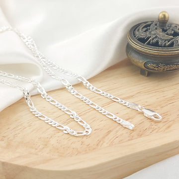 Cadena Fígaro Solida 60CM/3MM Plata 925 08098