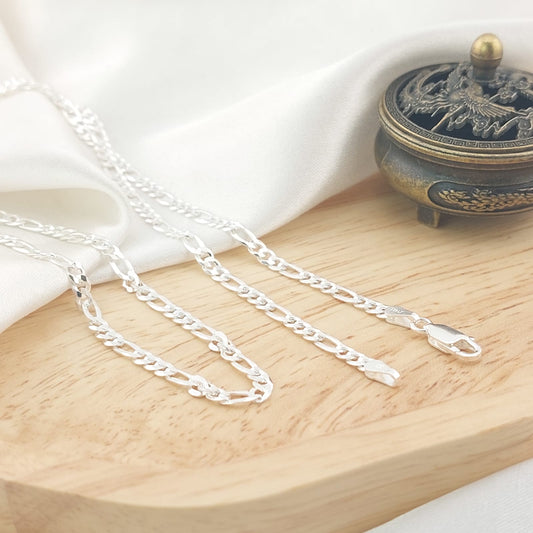 Cadena Fígaro Solida 60CM/3MM Plata 925 08098