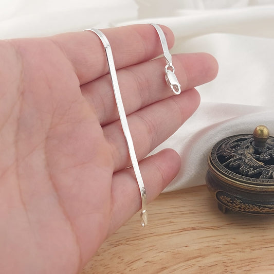 Pulsera Plana Serpiente 19cm/2mm Plata 925 26731