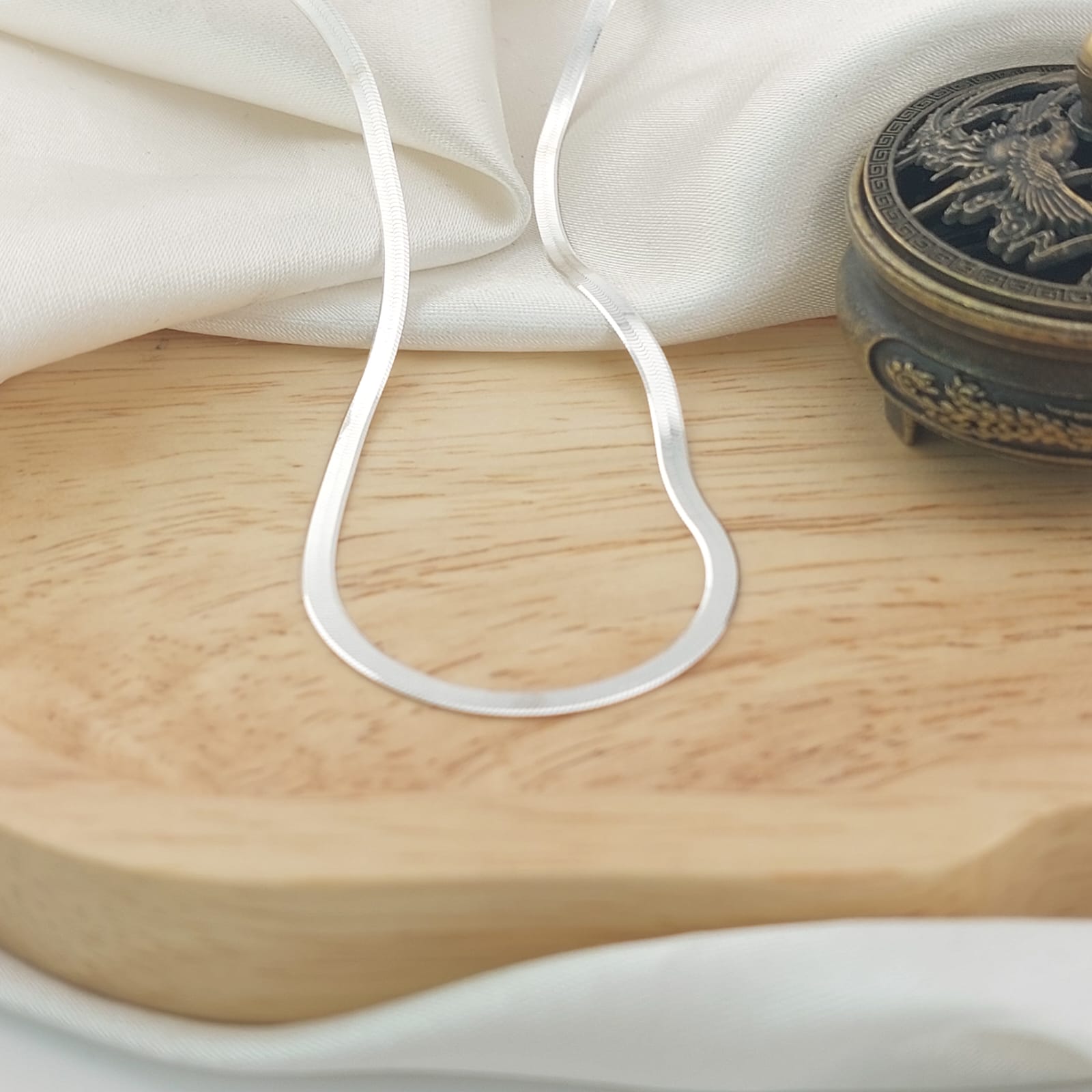 Gargantilla Plana Serpiente 45cm/2mm Plata 925 26730