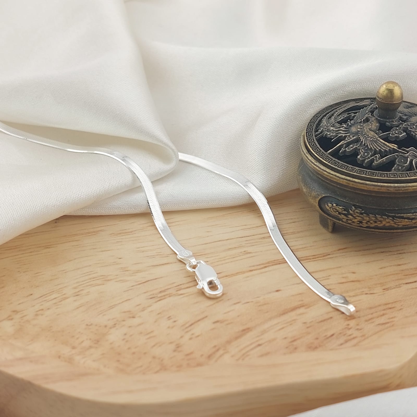 Gargantilla Plana Serpiente 45cm/2mm Plata 925 26730