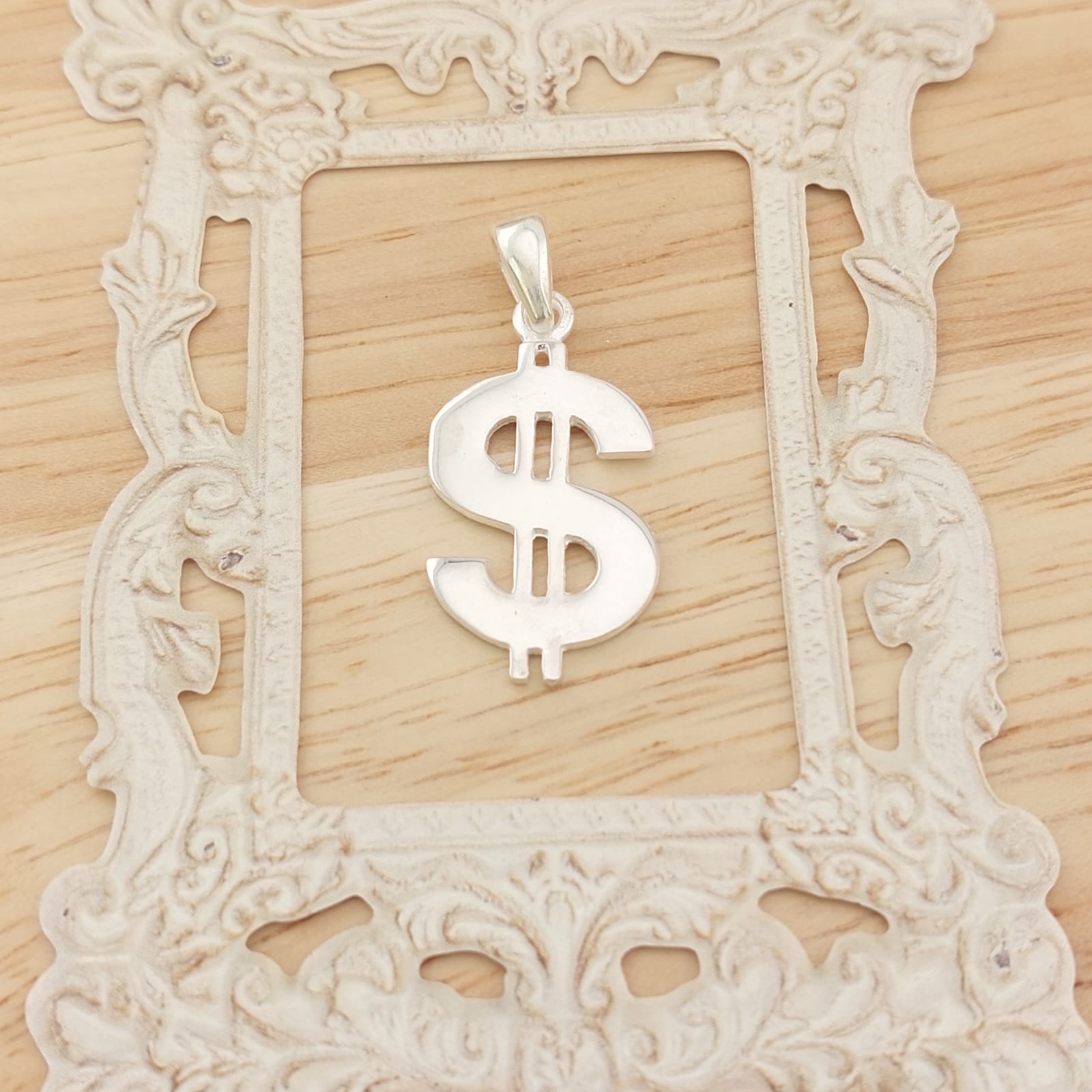 Dije Dólar 24mm Plata 925 26764