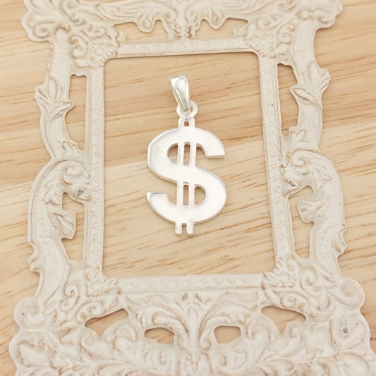 Dije Dólar 24mm Plata 925 26764