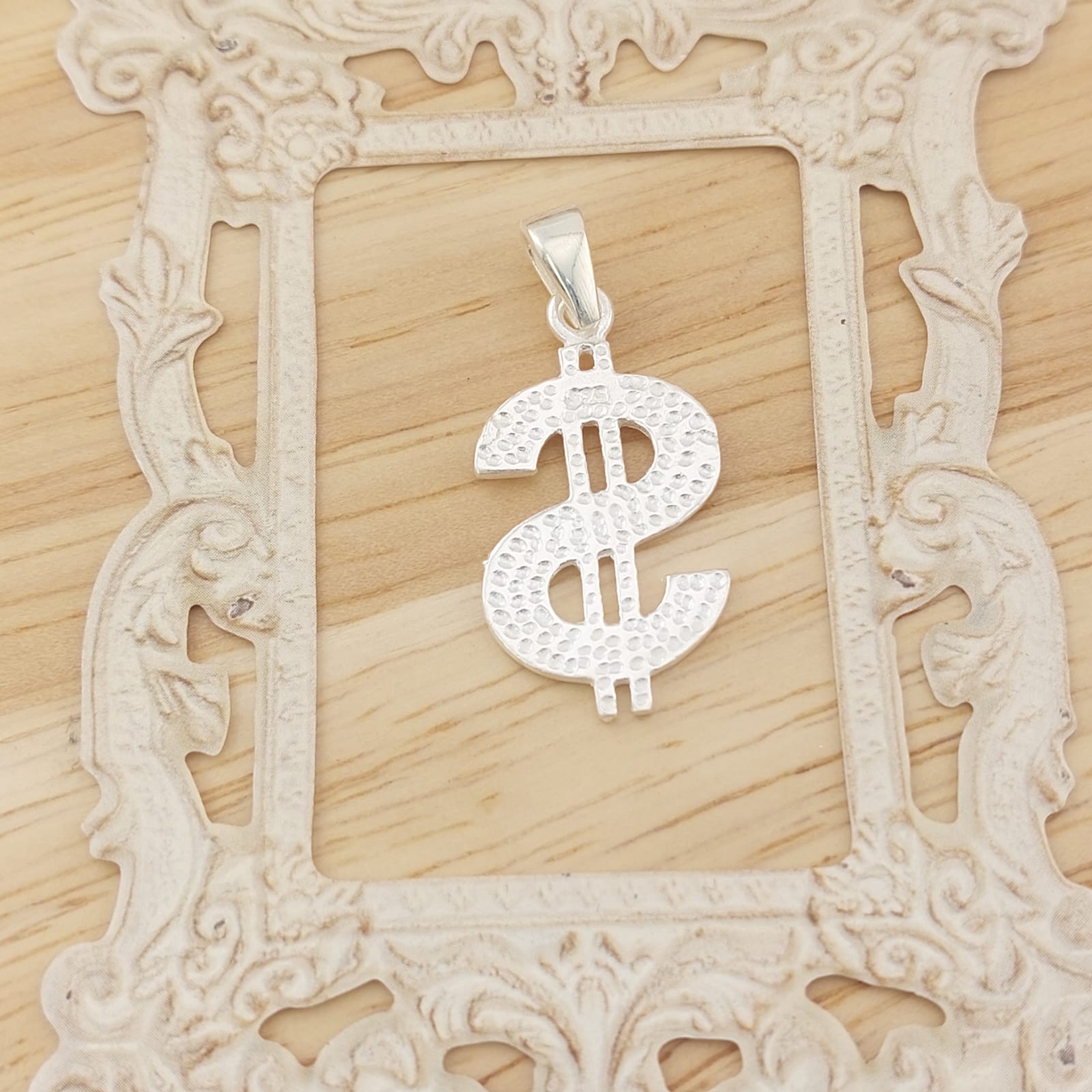 Dije Dólar 24mm Plata 925 26764