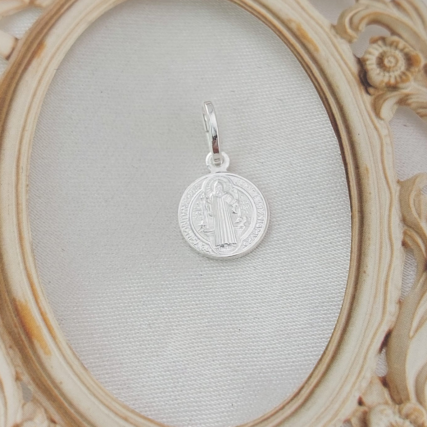 Dije San Benito 10mm Plata 925 26780