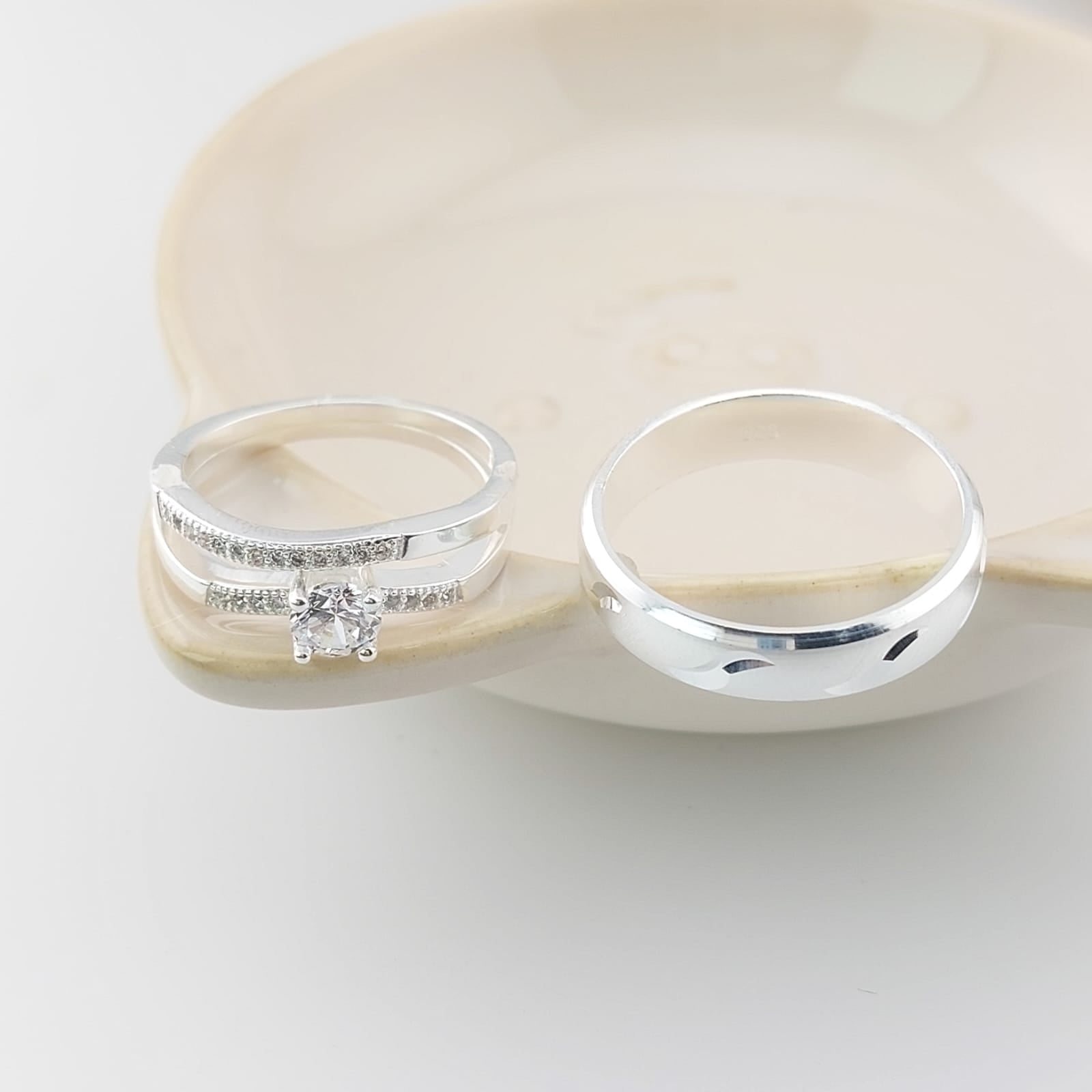 Anillos Tríos Matrimonio Plata 925 26826