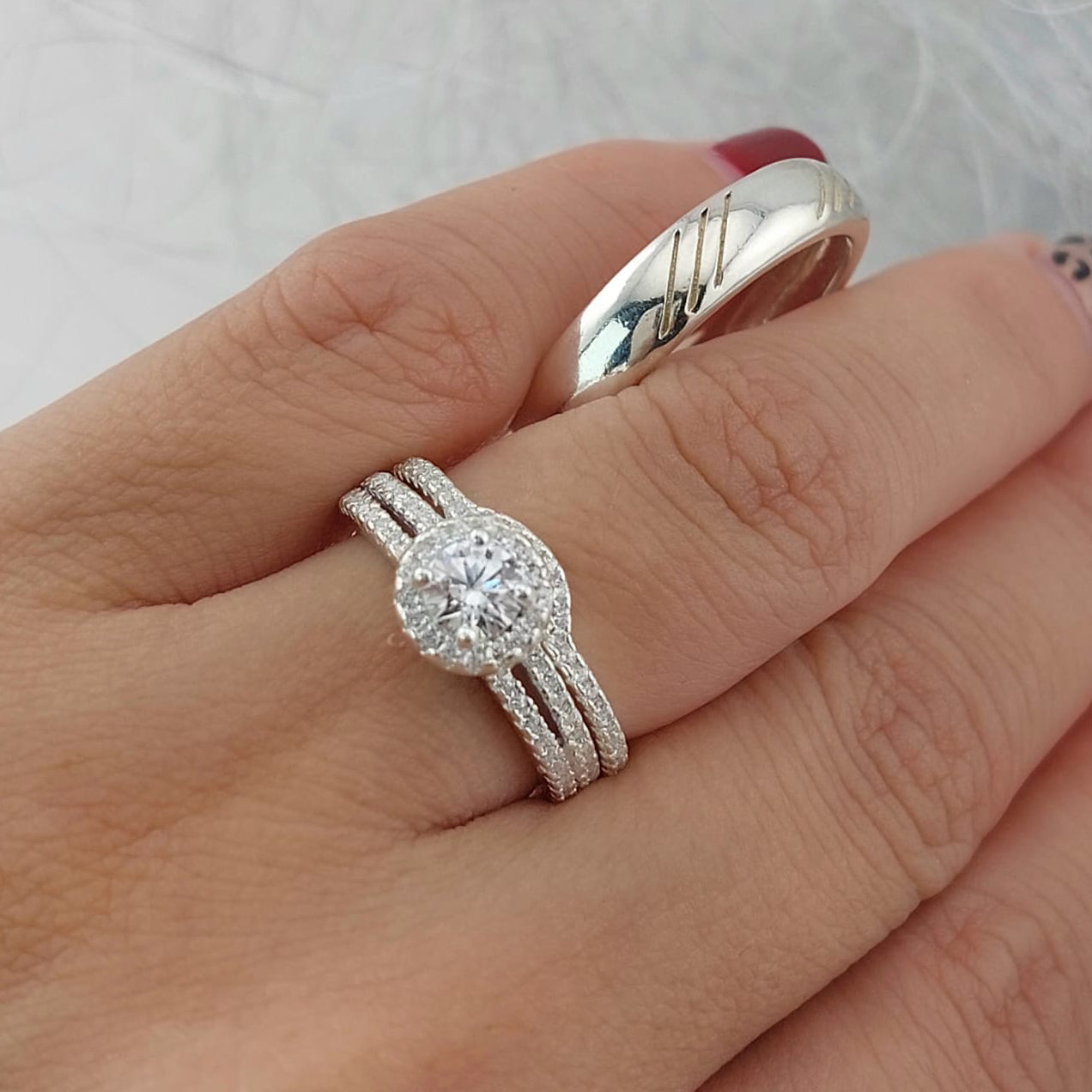 Anillos Tríos Matrimonio Plata 925 15048