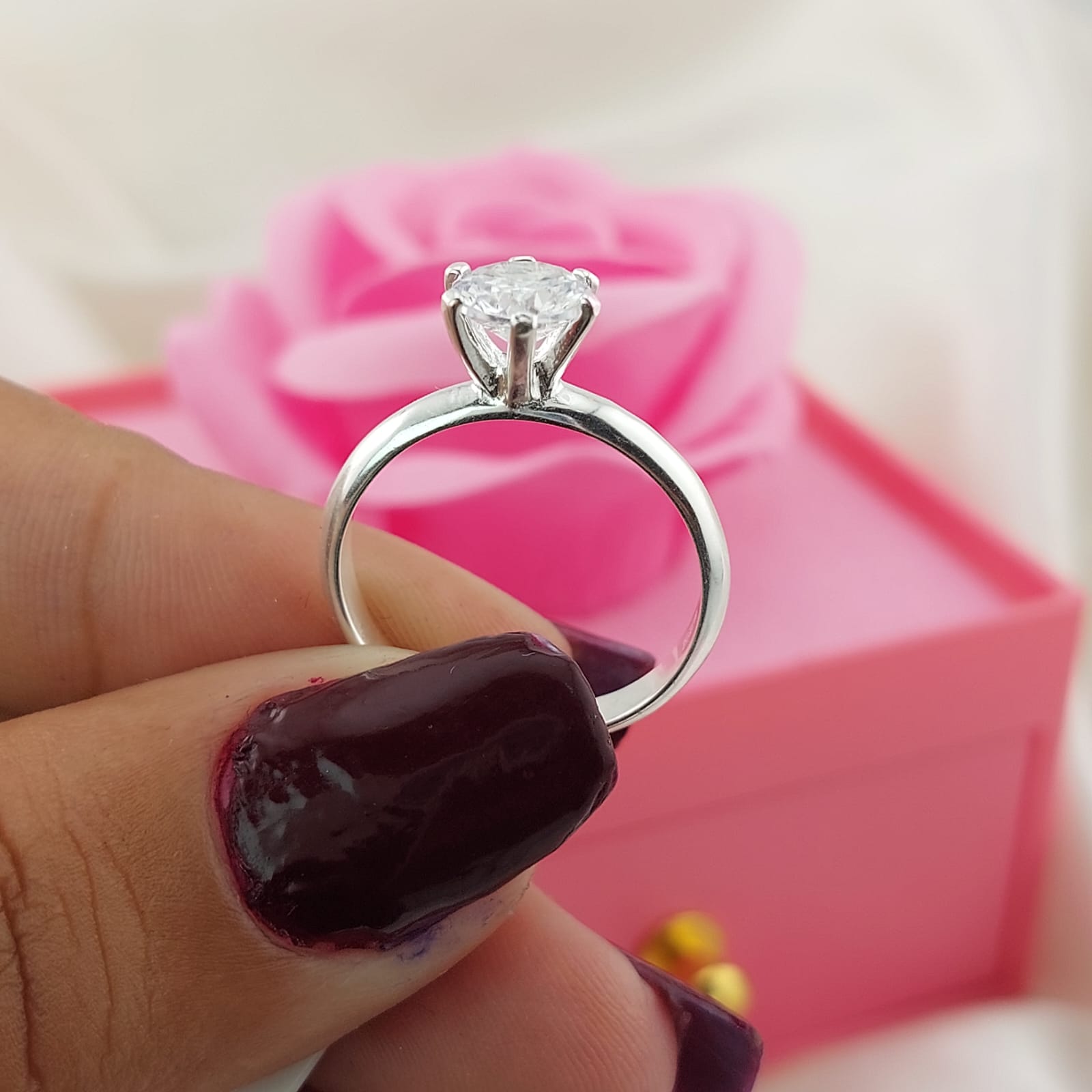 Anillo Compromiso CZ 7mm Plata 925 26857