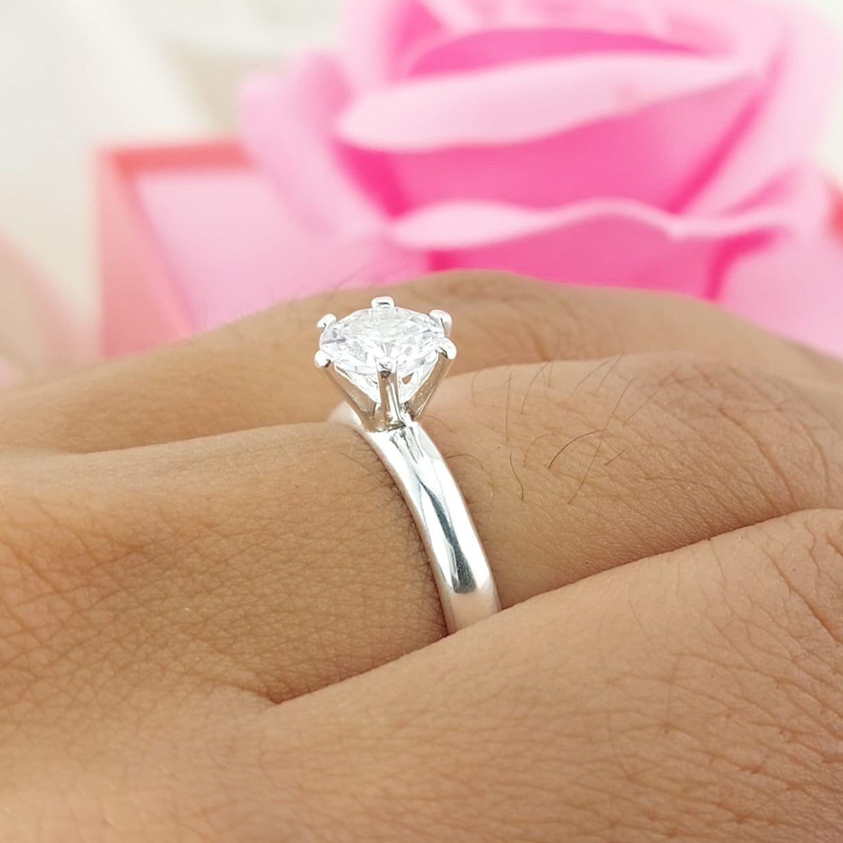 Anillo Compromiso CZ 7mm Plata 925 26857