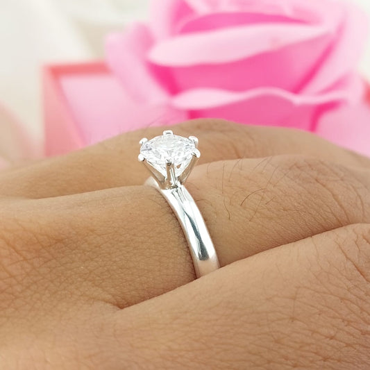 Anillo Compromiso CZ 7mm Plata 925 26857