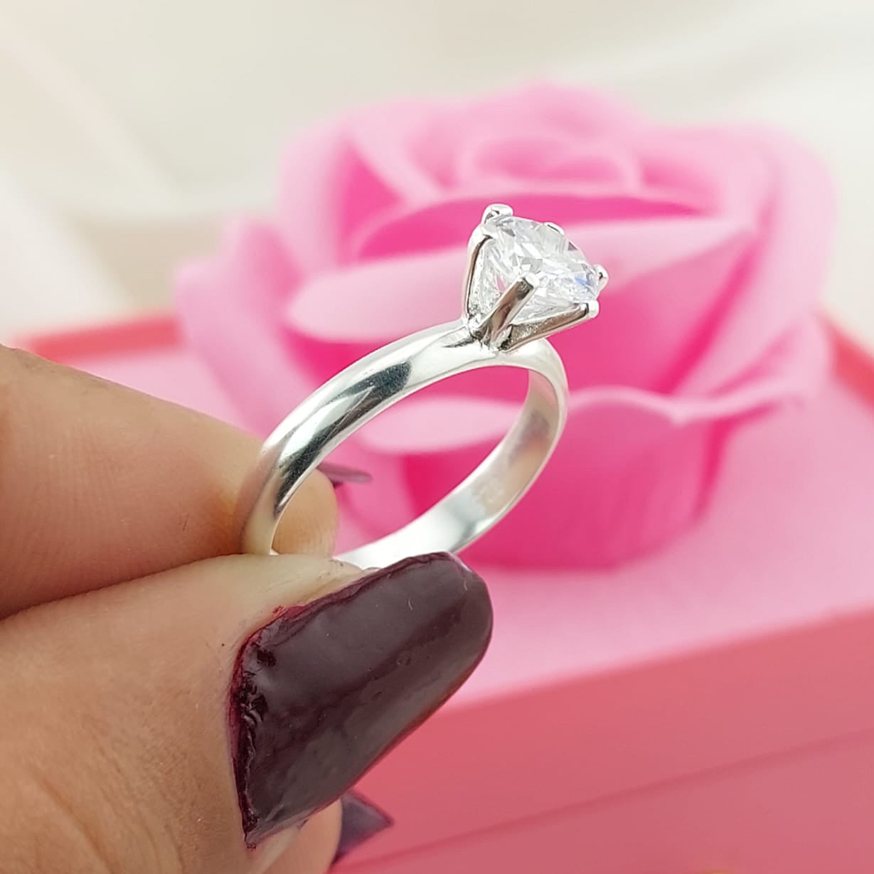 Anillo Compromiso CZ 7mm Plata 925 26857