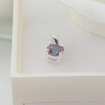 Dije Piedra Tornasol CZ 5mm Plata 925 26889