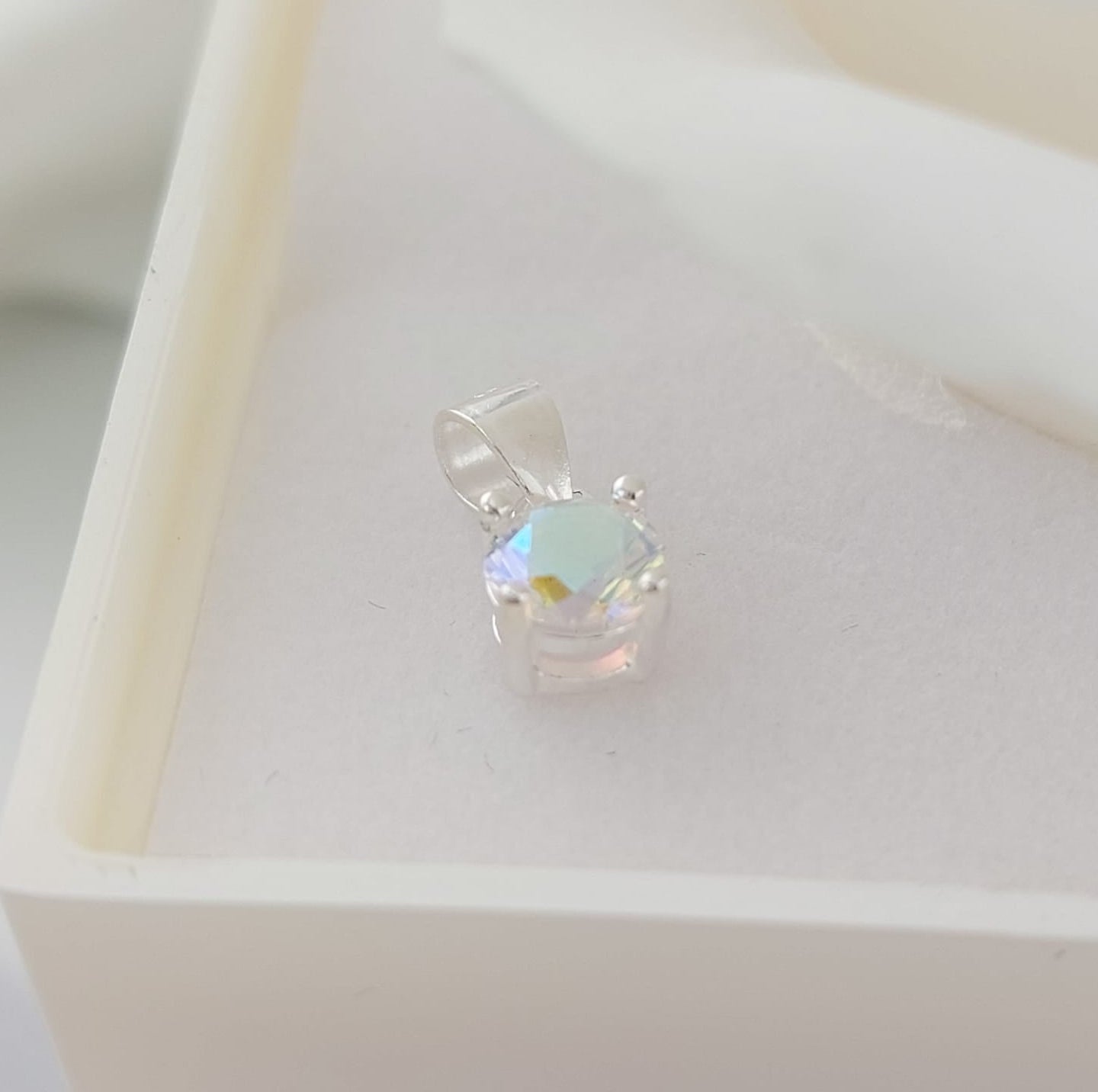 Dije Piedra Tornasol CZ 5mm Plata 925 26890