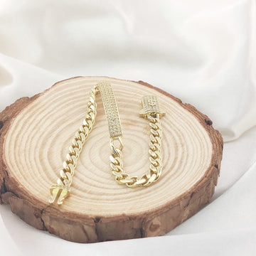 Pulsera Dama 18cm Piedras CZ Oro 10k 26970
