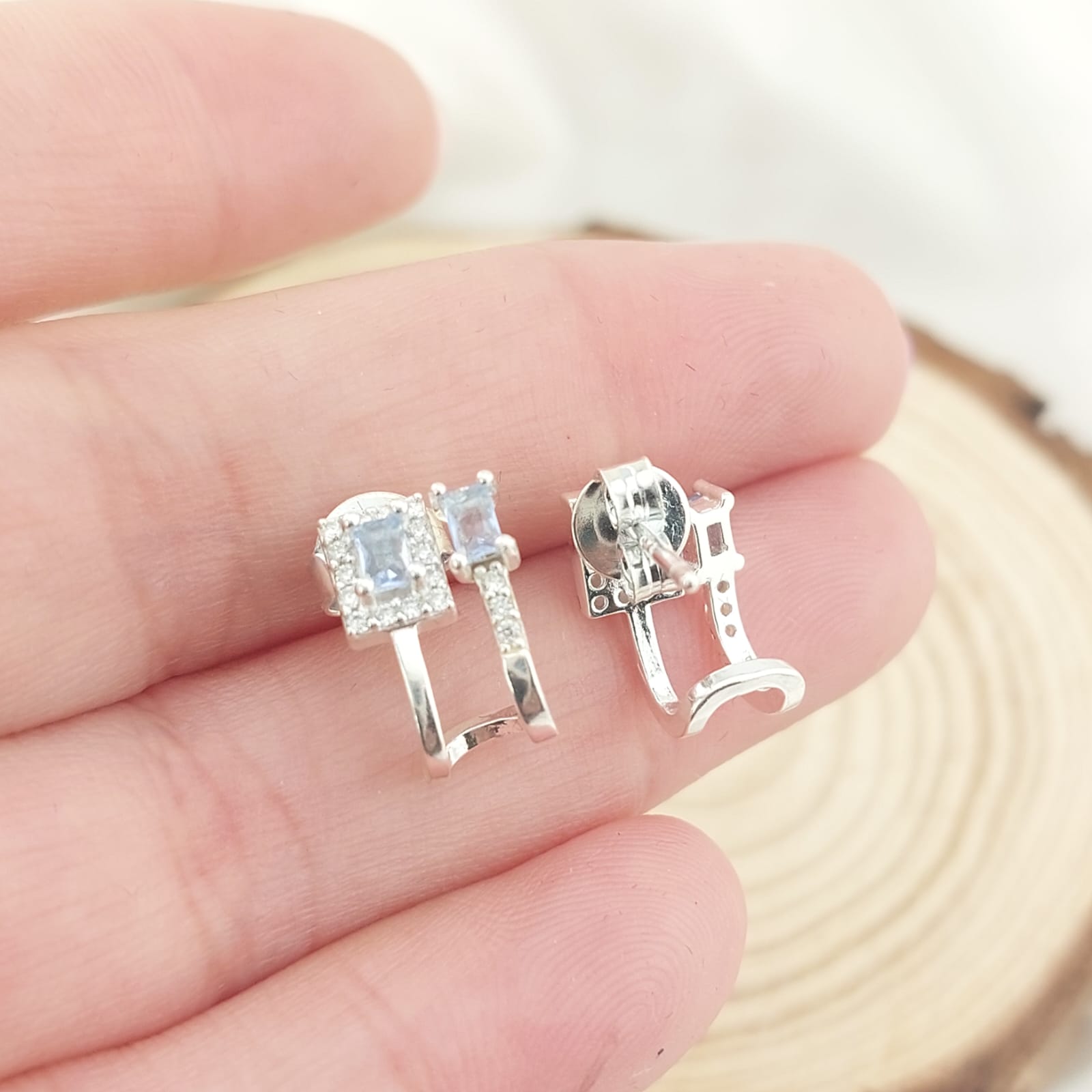 Aretes Dama Morado Plata 925 26978