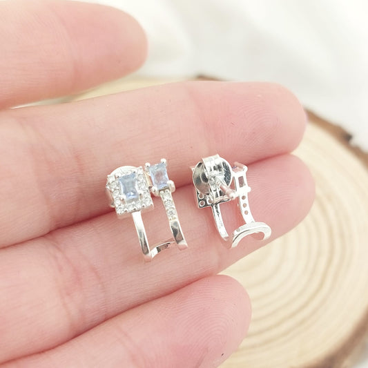 Aretes Dama Morado Plata 925 26978