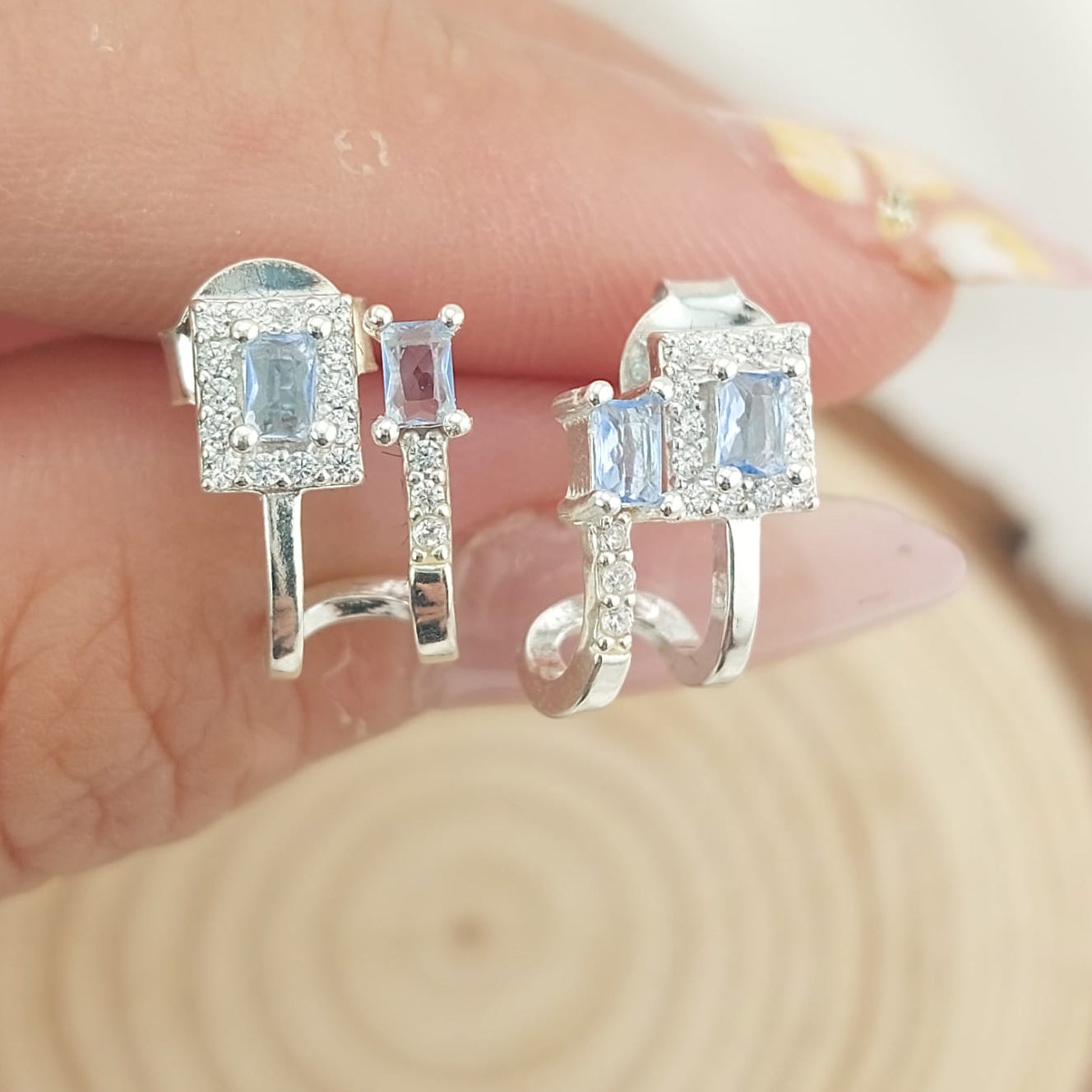 Aretes Dama Morado Plata 925 26978