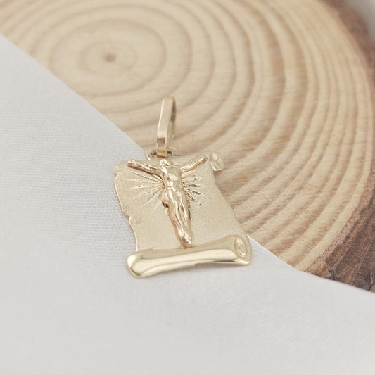 Dije Pergamino Jesús 20mm Oro 10k 26988