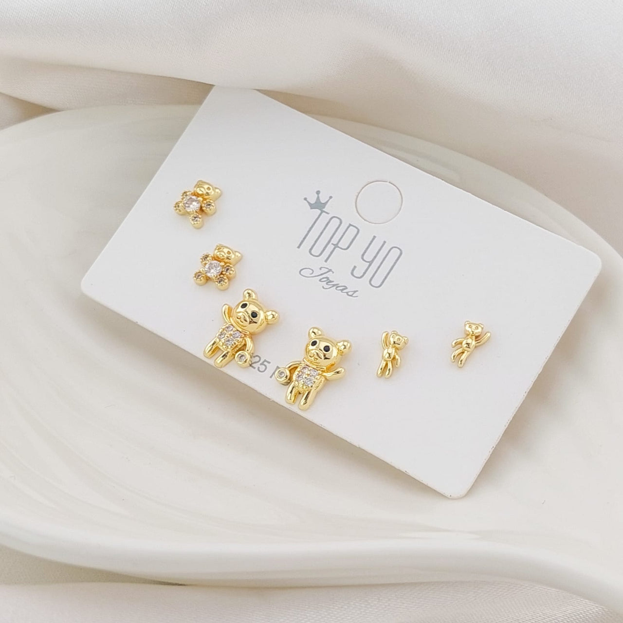 Aretes Trío Oro Laminado 24915