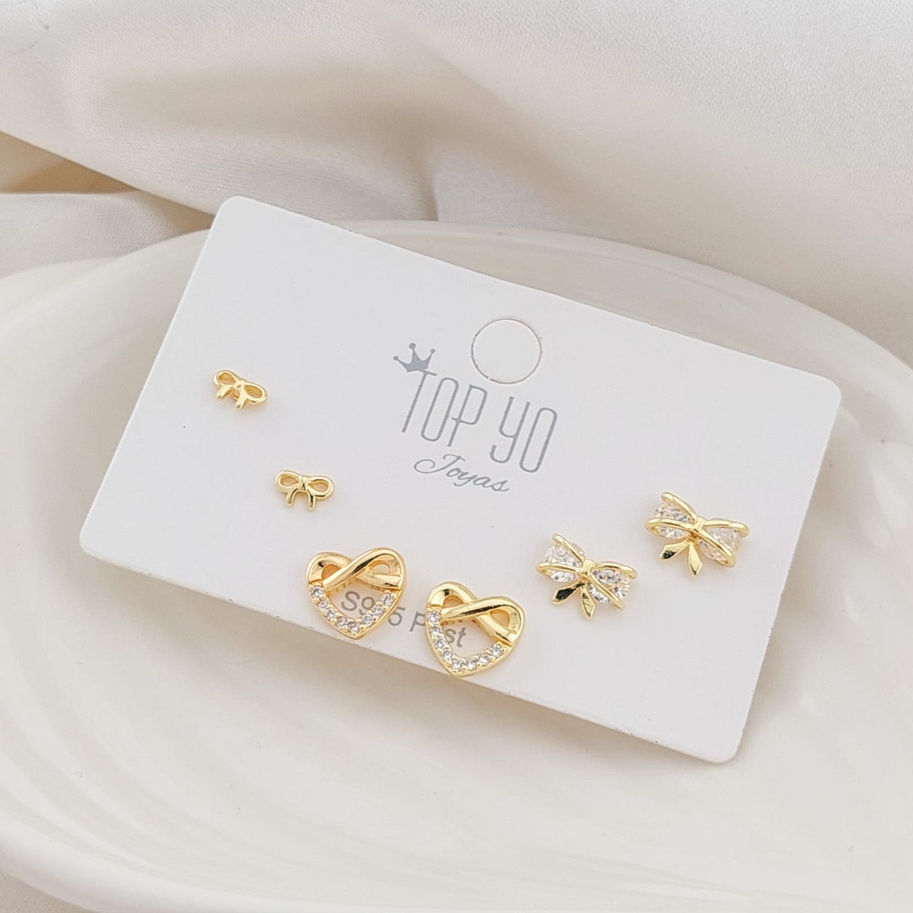 Aretes Trío Oro Laminado 24917