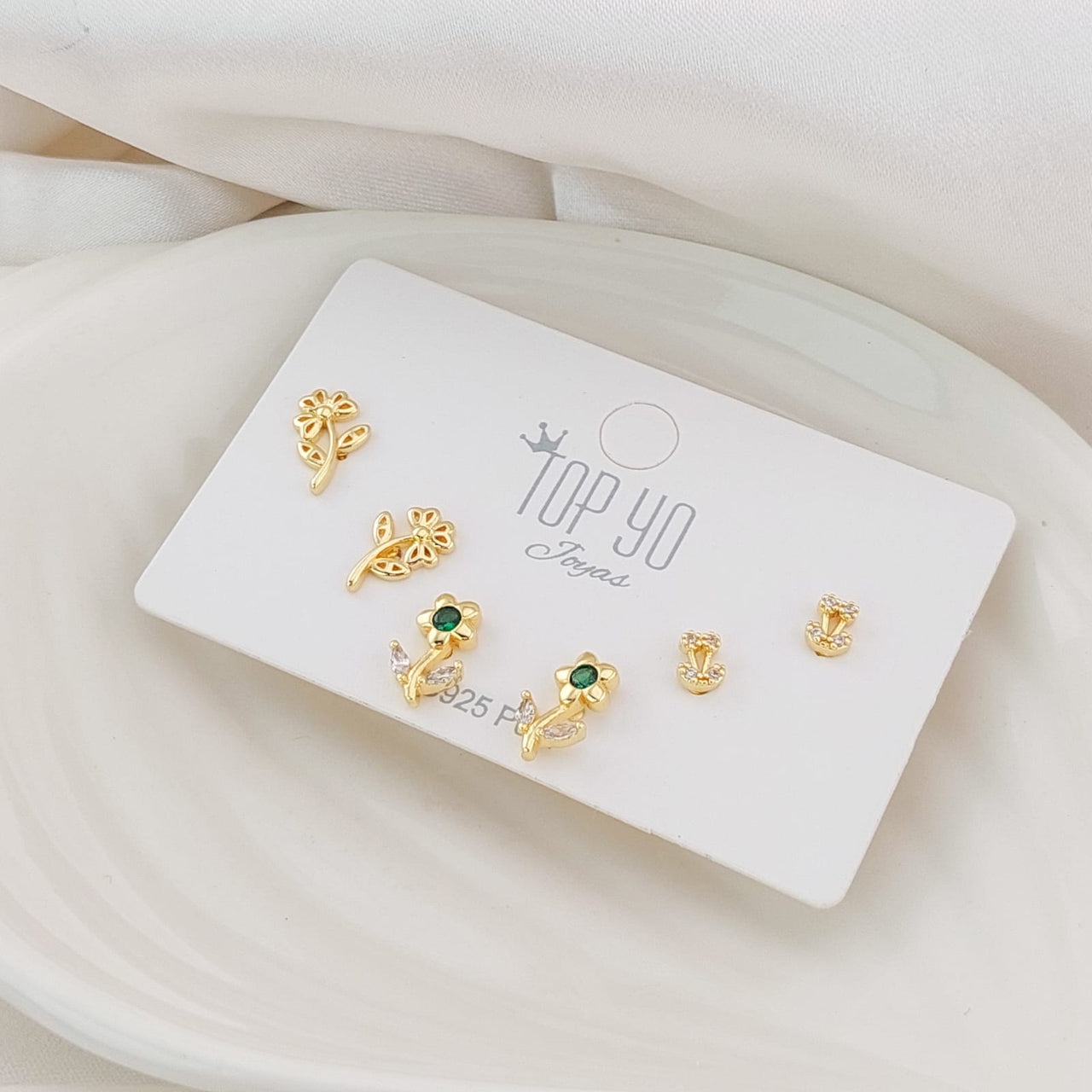 Aretes Trío Oro Laminado 24918