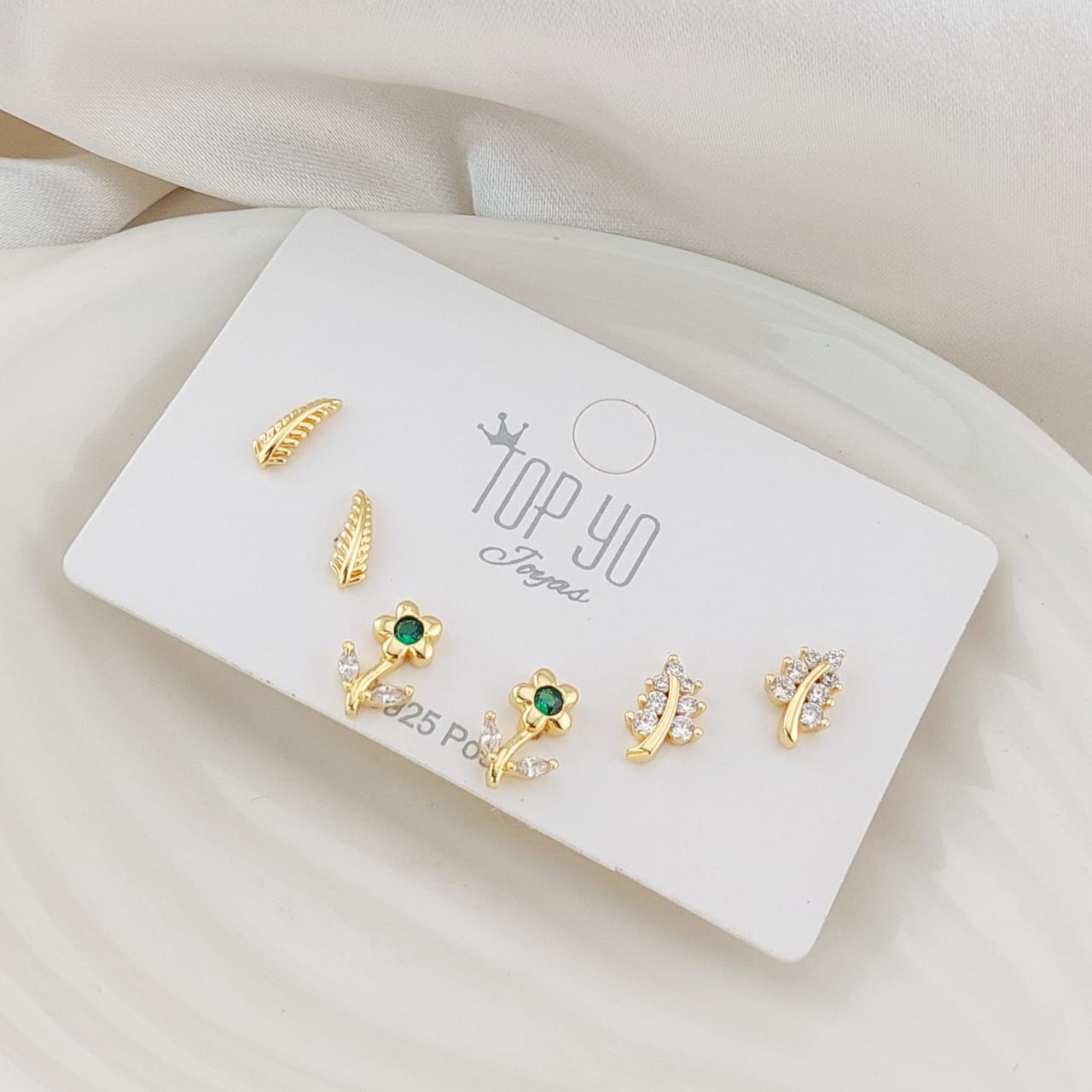 Aretes Trío Oro Laminado 24916