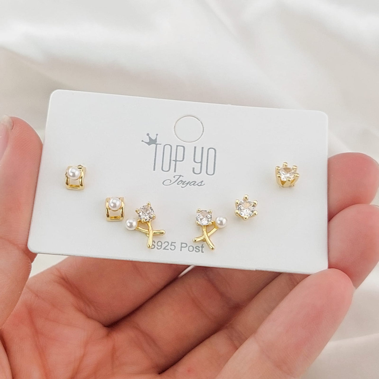 Aretes Trío Oro Laminado 24914