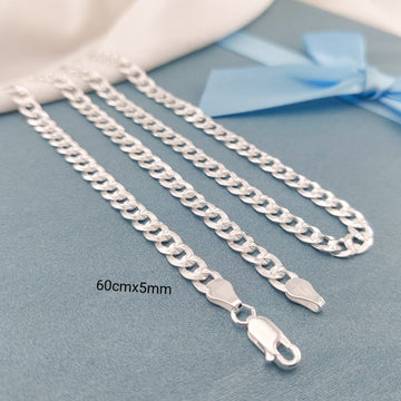 Cadena Grumet Diamantada 14.35g 60CM/5MM Plata 925 24471