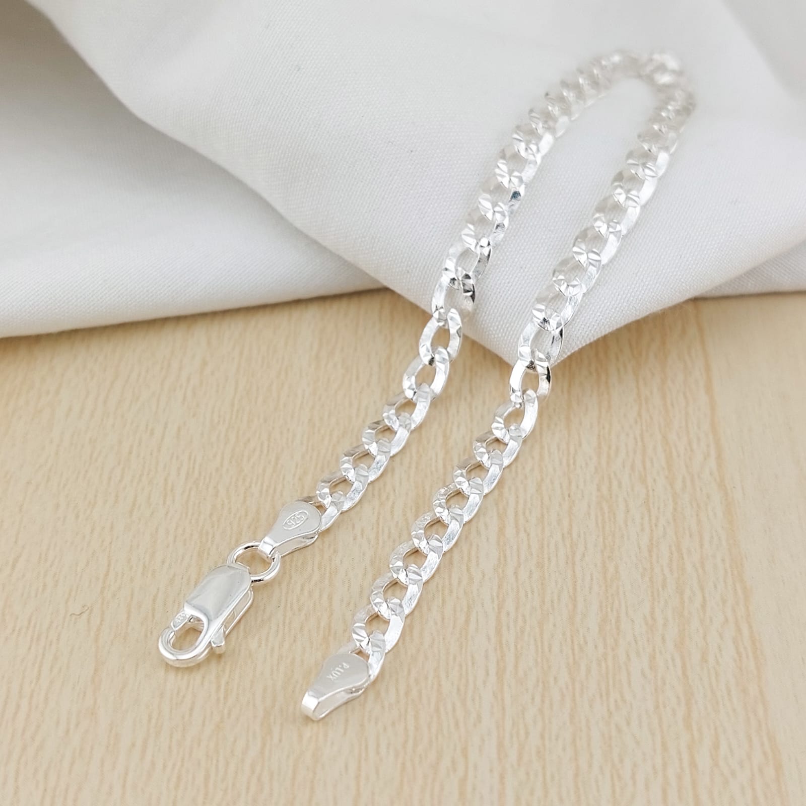 Pulsera Grumet Hueca 20cm/4mm Plata 925 26209