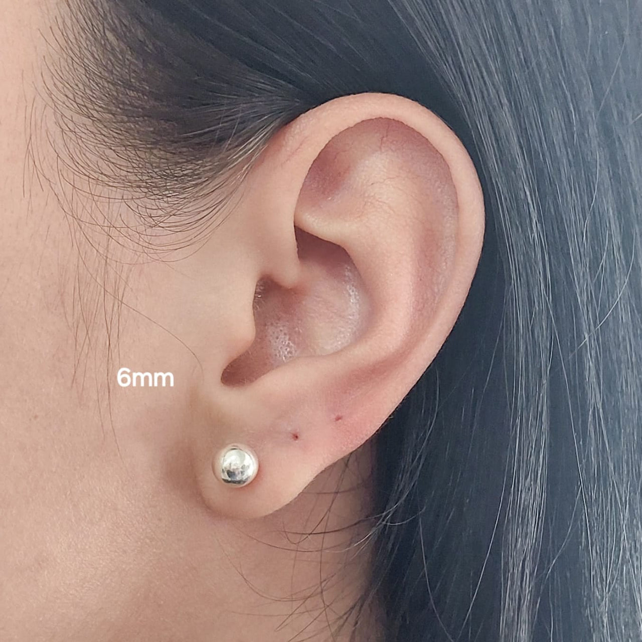 Aretes Bola 6mm Plata 925 210000024300