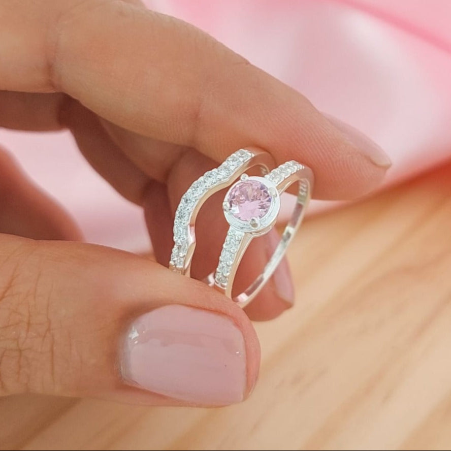 Anillos Dúo Compromiso Plata 925 24810