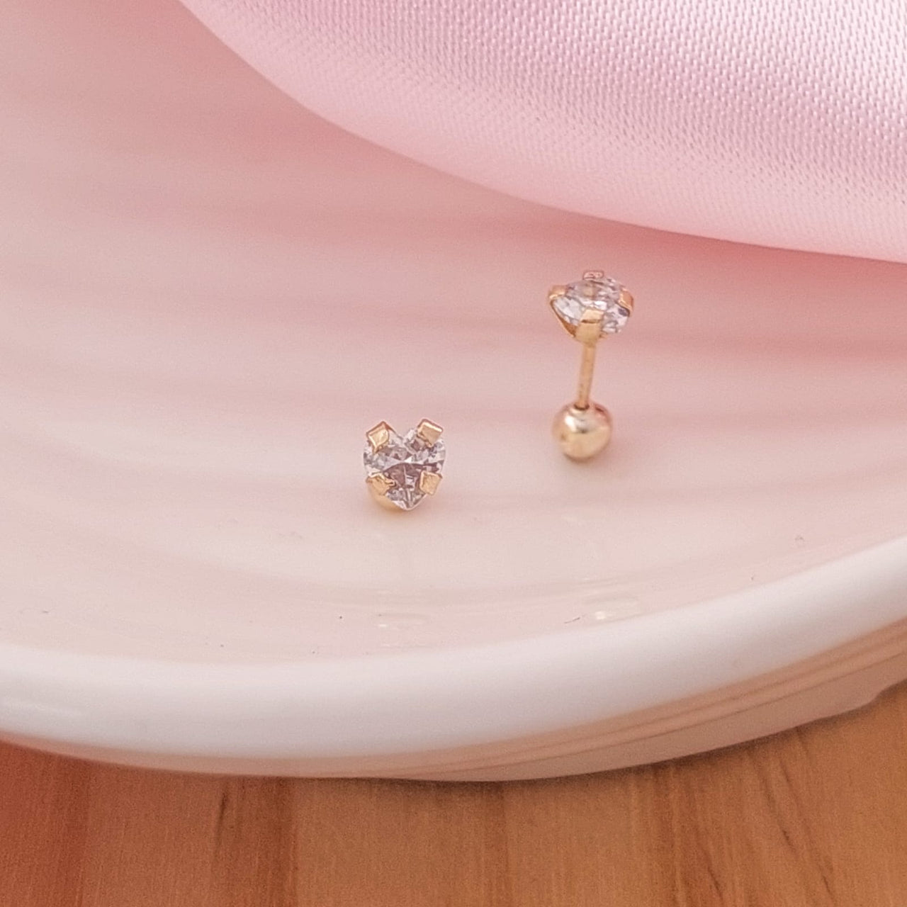 Dormilones Corazón 4mm Oro 10k 24816