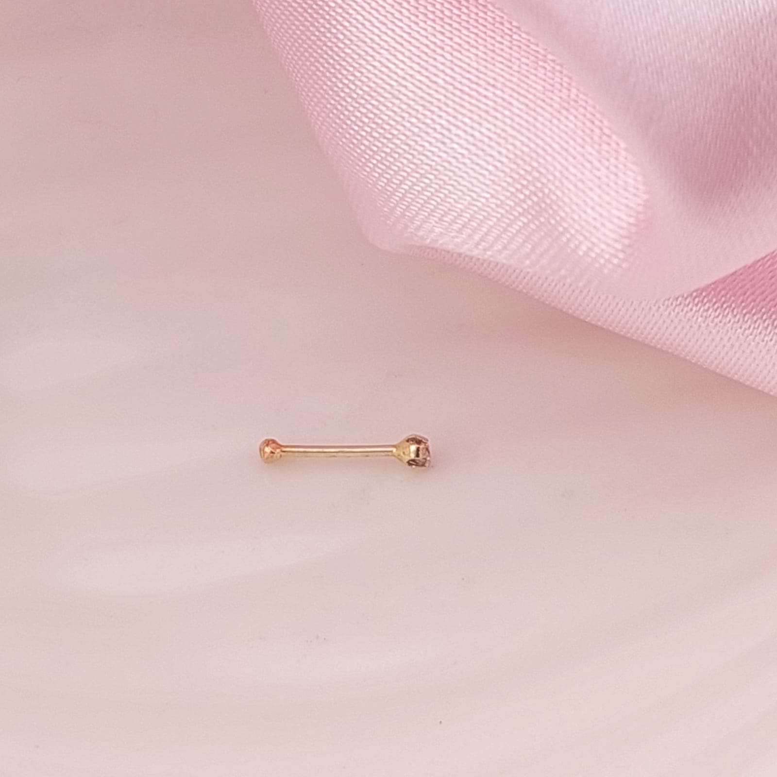 Pearcing nariz piedra blanca Oro 10k 24814