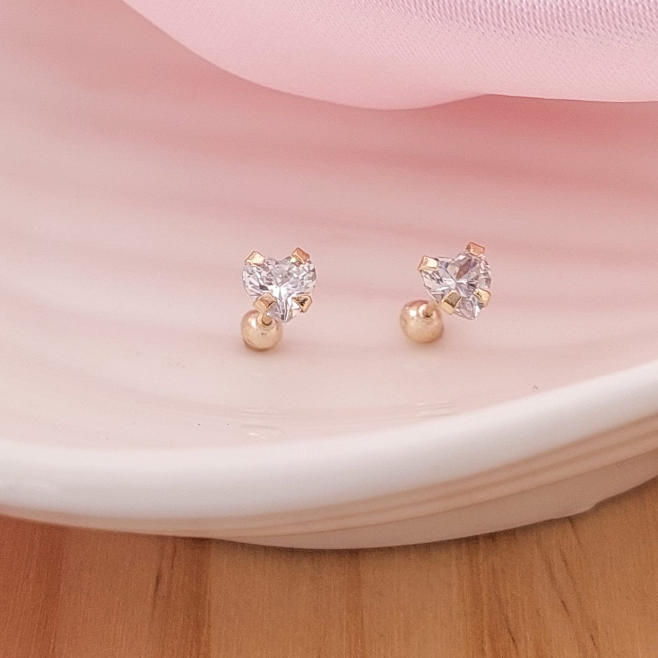 Dormilones Corazón 6mm Oro 10k 24817