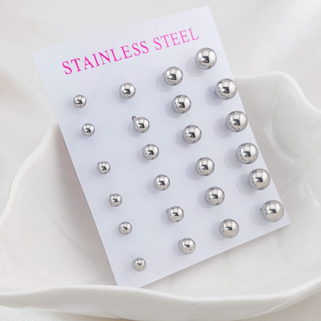 Aretes Cartón 12p Acero 25118